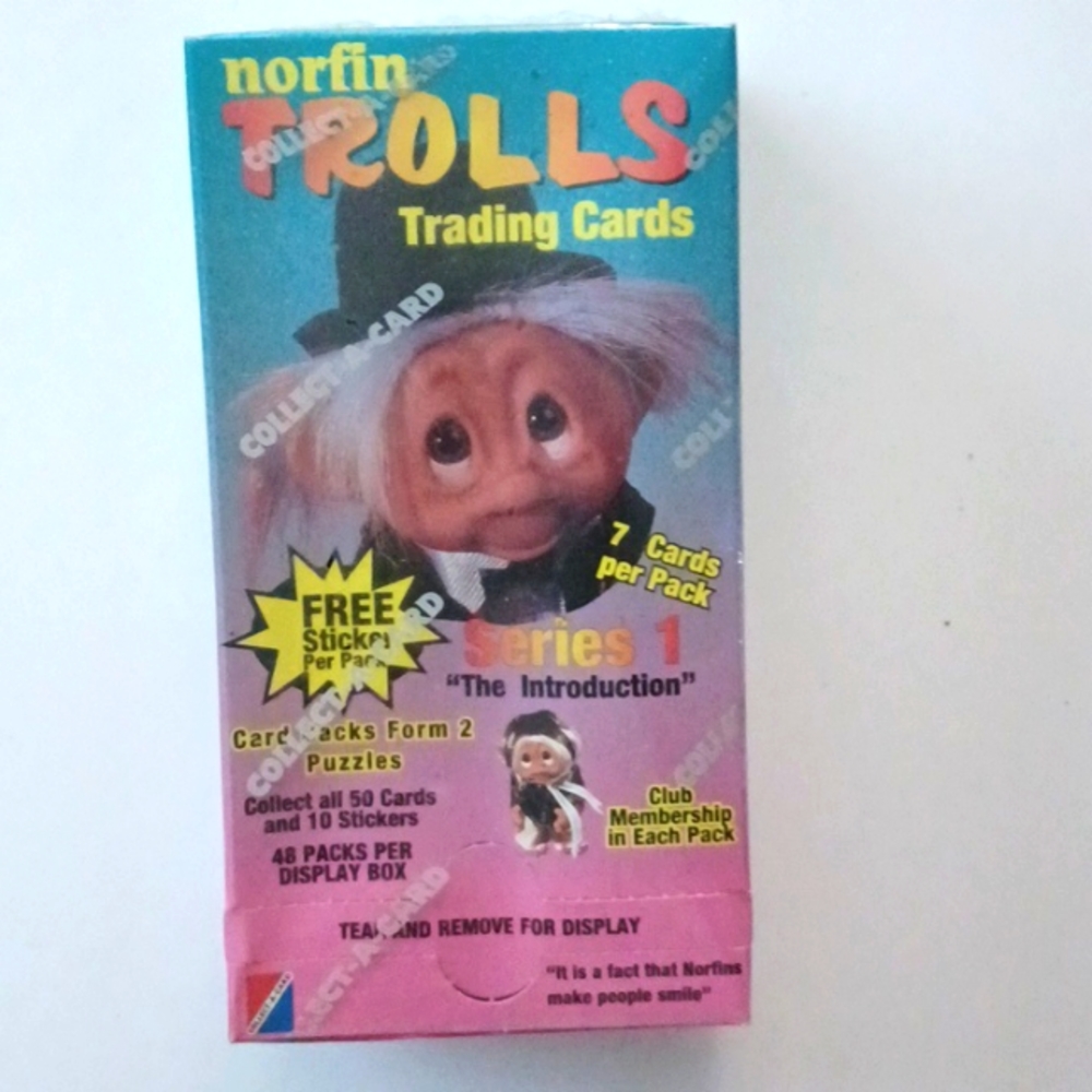 1992 Norfin Trolls Trading Cards & Stickers 48 Pack Box Series 1 Factory Sealed